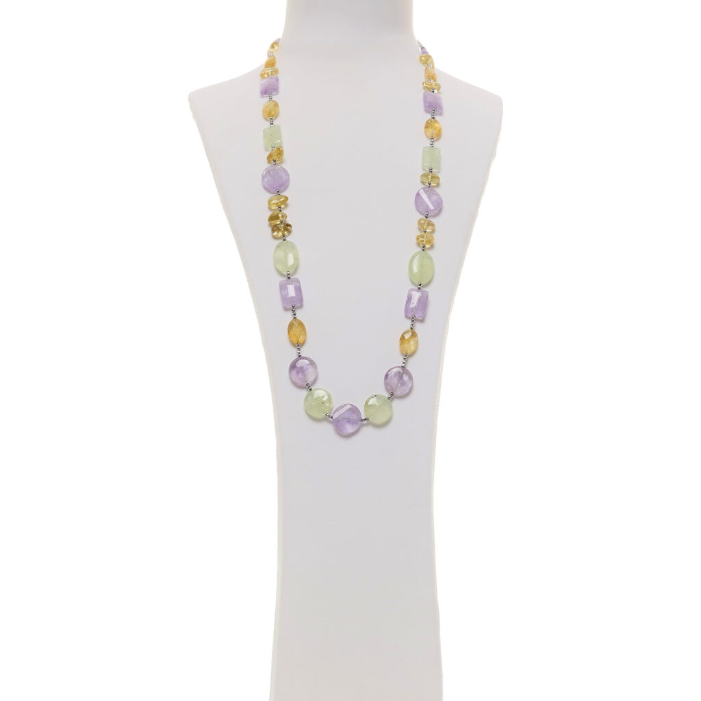 Collana in Ametista e Citrino con Ematite