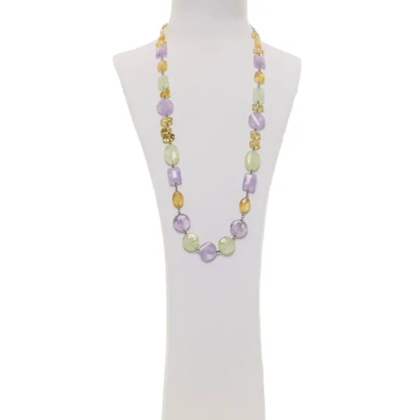 Collana in Ametista e Citrino con Ematite