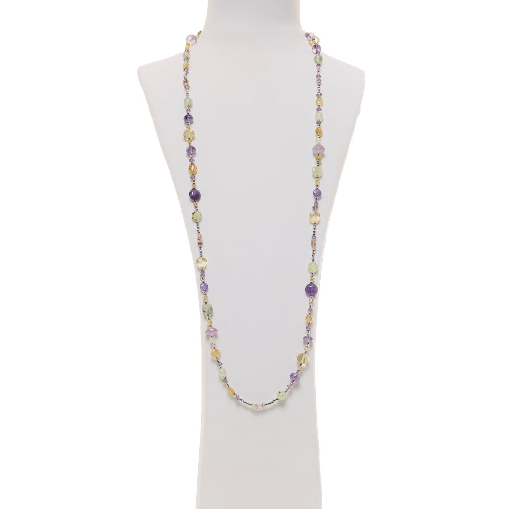 Collana in Ametista e Citrino con Ematite