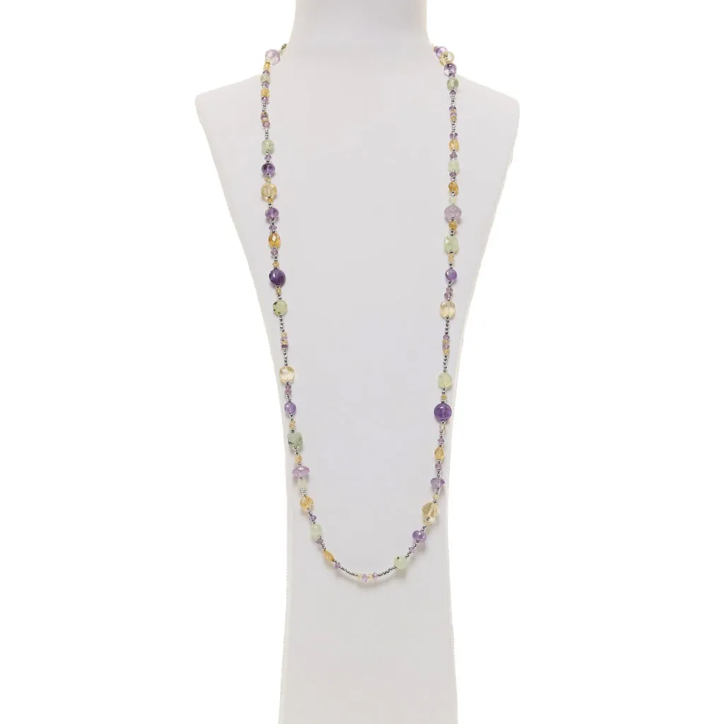 Collana in Ametista e Citrino con Ematite