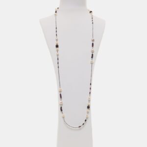 Collana in Granato e Perle con Ematite Rodiata