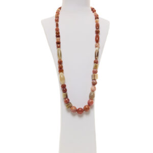 Collier d'agate de feu avec éléments en corne