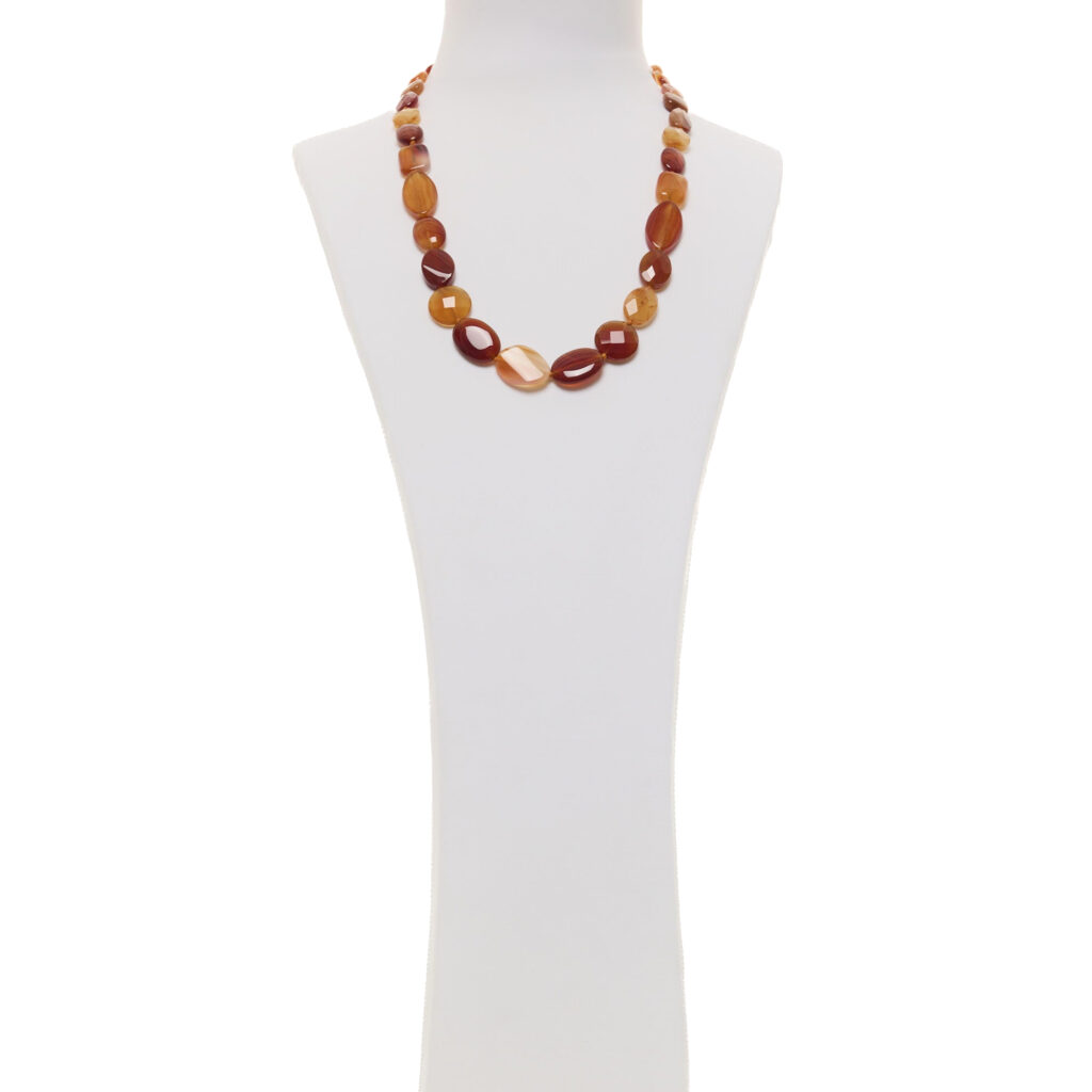Collana corta in Corniola con Argento