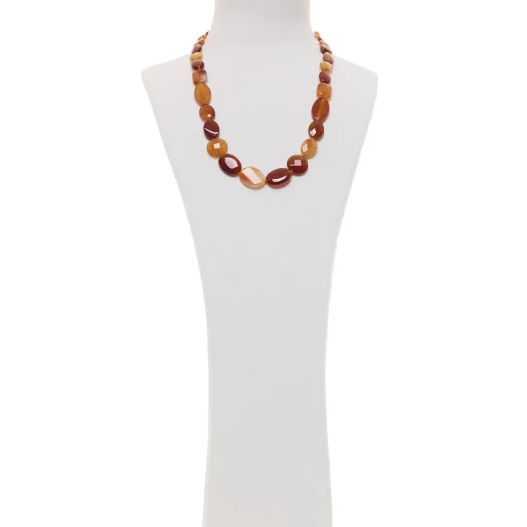 Collier court en cornaline et argent