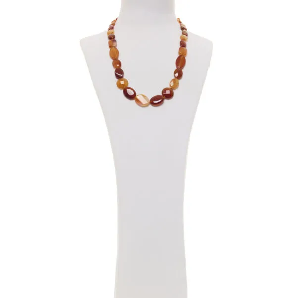 Collana corta in Corniola con Argento