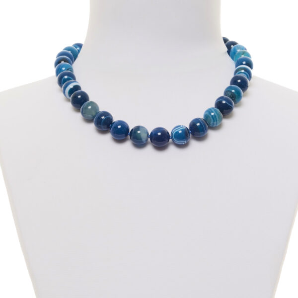 Collana in Agata Blu a sfera