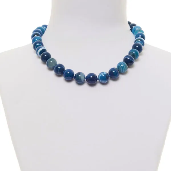 Collana in Agata Blu a sfera