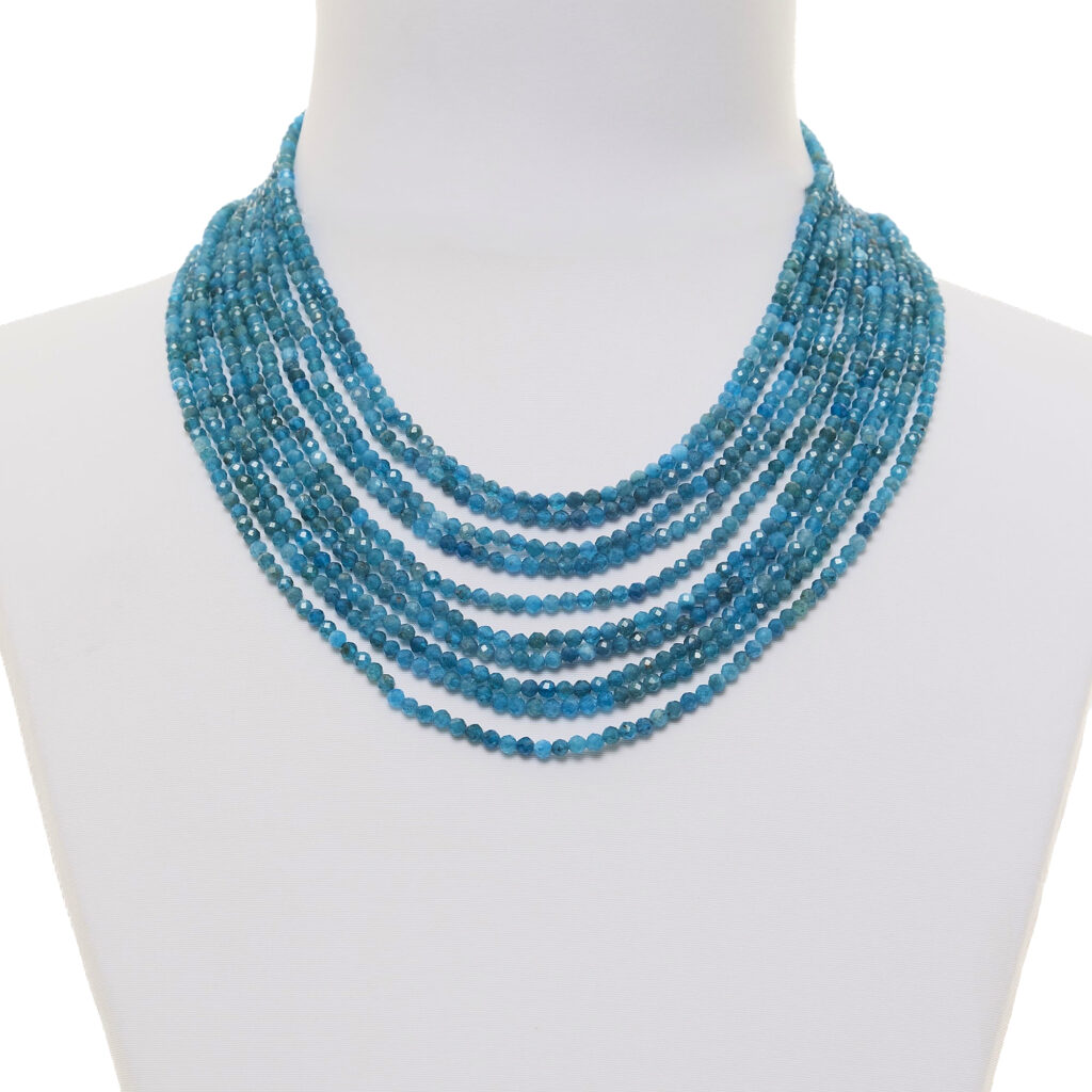 Collana multifilo in Apatite Sfaccettata