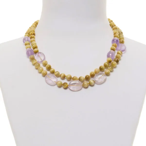 Collana a due fili in Ametista e Golden Eye