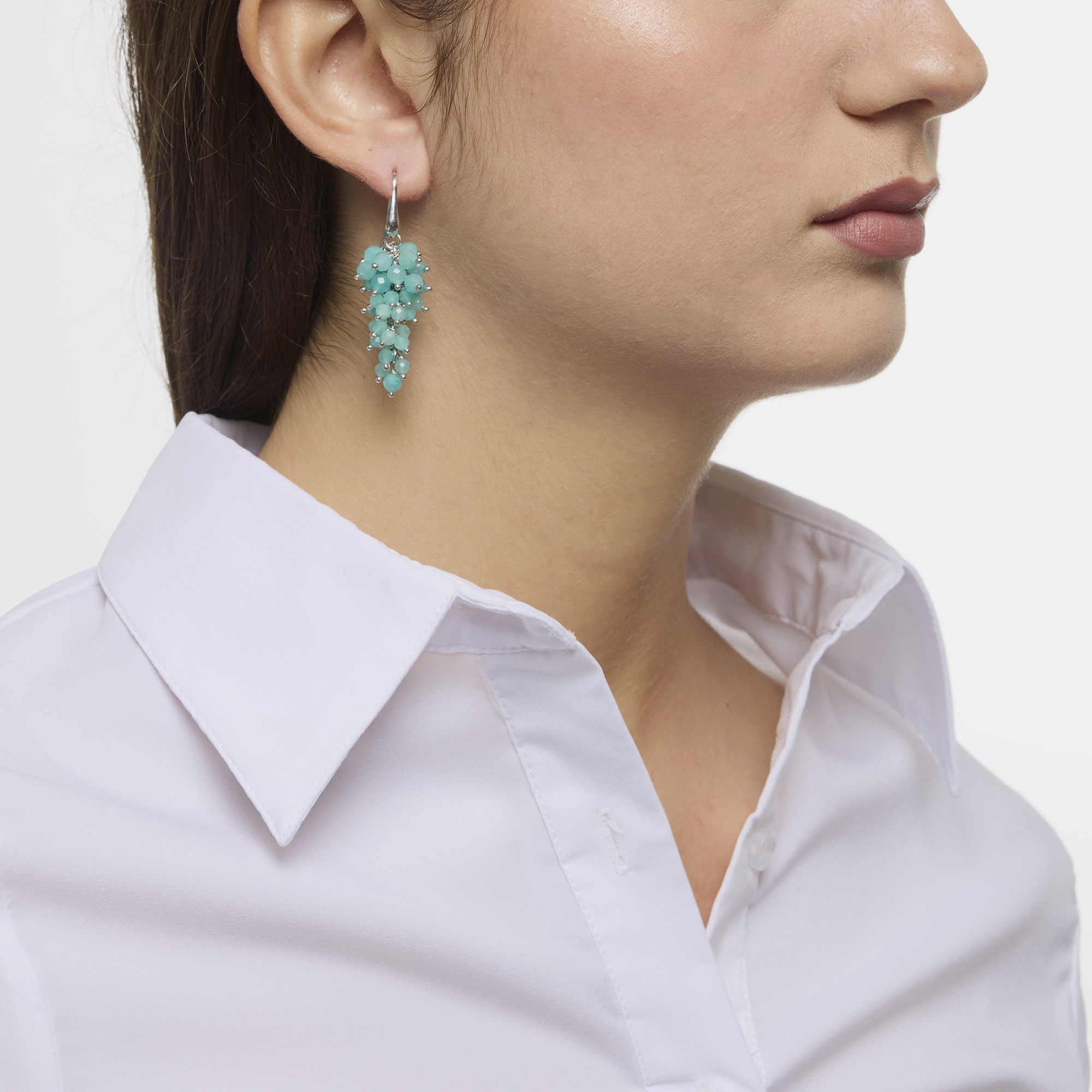 Amazoniet en zilveren oorbellen Amazoniet en zilveren oorbellen