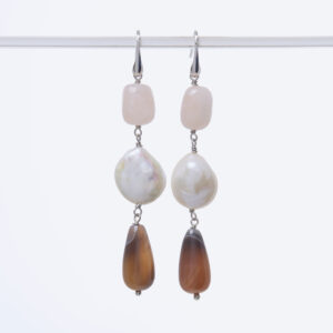 Orecchini in Morganite e Perle