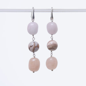 Orecchini in Morganite ed Agata Botswana Rosa