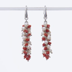 Orecchini in Corallo rosso e Perle