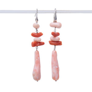 Orecchini in Corallo rosso e pelle d'Angelo