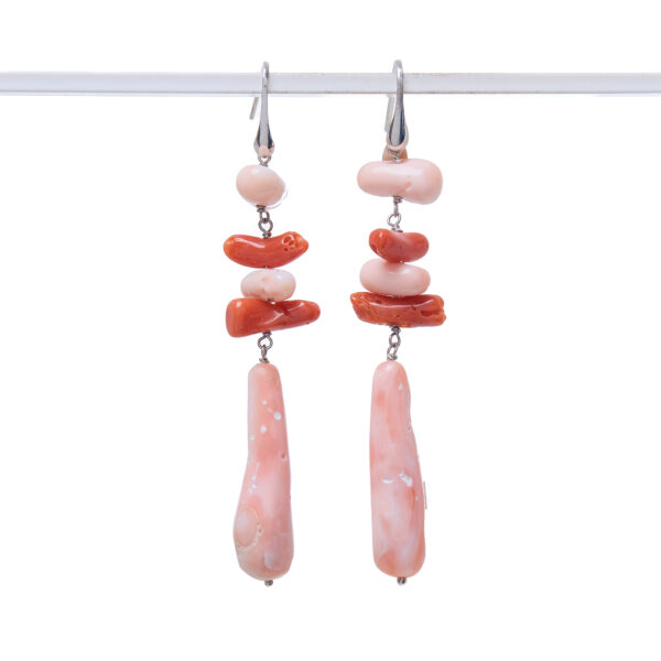 Orecchini in Corallo rosso e pelle d'Angelo
