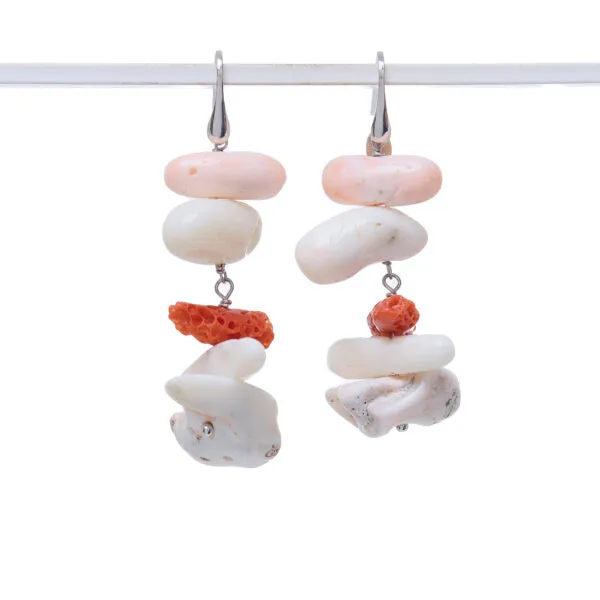 Orecchini in Corallo bianco e pelle d'Angelo