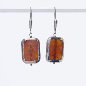 Orecchini in Agata di Fuoco scontornata