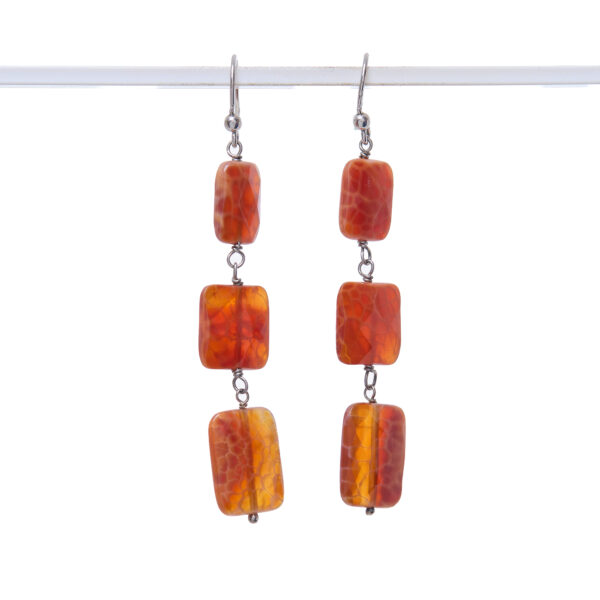 Orecchini in Agata di Fuoco ed Argento