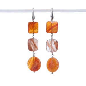 Orecchini in Quarzo Ematoide ed Agata di Fuoco