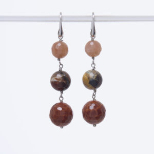 Orecchini in Agata di Fuoco e Pietra di Luna