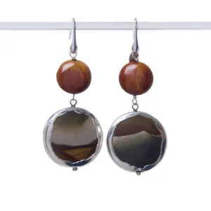 Orecchini in Diaspro Landscape scontornato