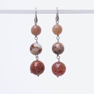 Orecchini in Agata di Fuoco e Pietra di Luna