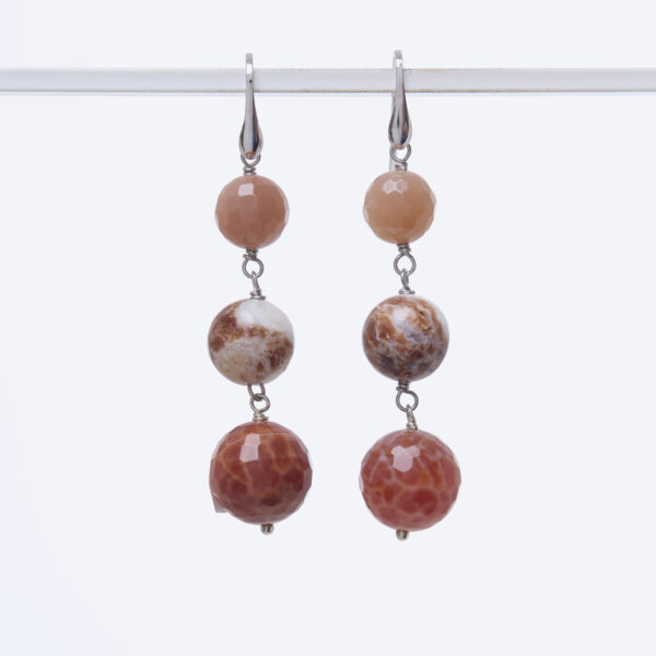 Orecchini in Agata di Fuoco e Pietra di Luna