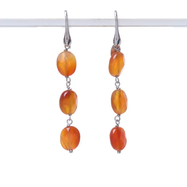 Orecchini in Corniola ed argento
