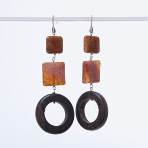 Orecchini in Ebano ed Agata di Fuoco