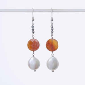 Orecchini in Agata di Fuoco e Quarzo Ematoide