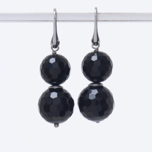 Orecchini in Agata Nera sfaccettata
