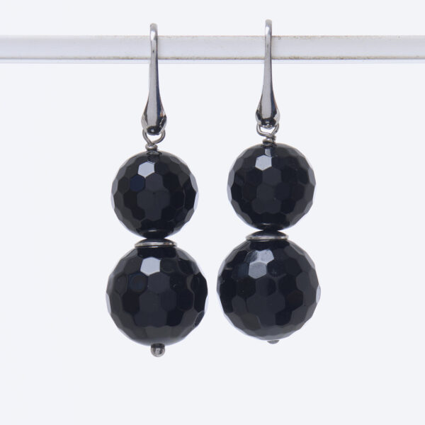 Orecchini in Agata Nera sfaccettata