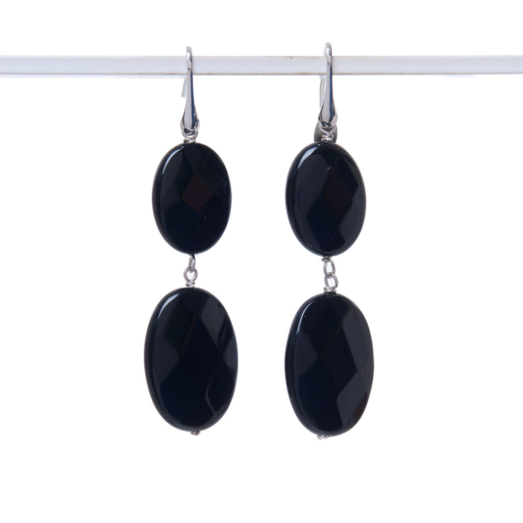 Orecchini in Agata Nera ed Argento