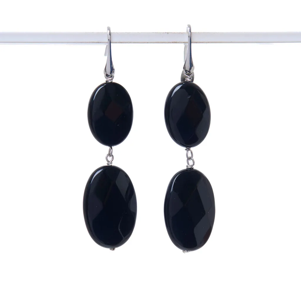 Orecchini in Agata Nera ed Argento