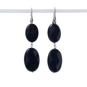 Orecchini in Agata Nera ed Argento