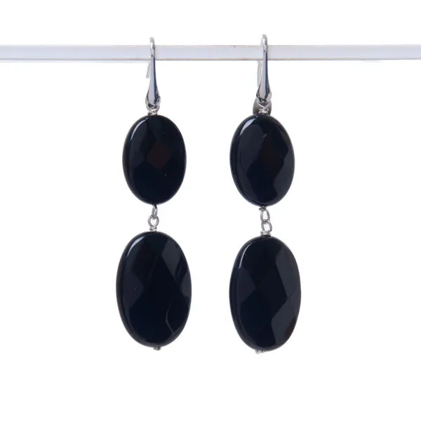 Orecchini in Agata Nera ed Argento