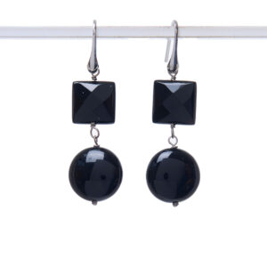 Orecchini in Agata Nera ed Argento