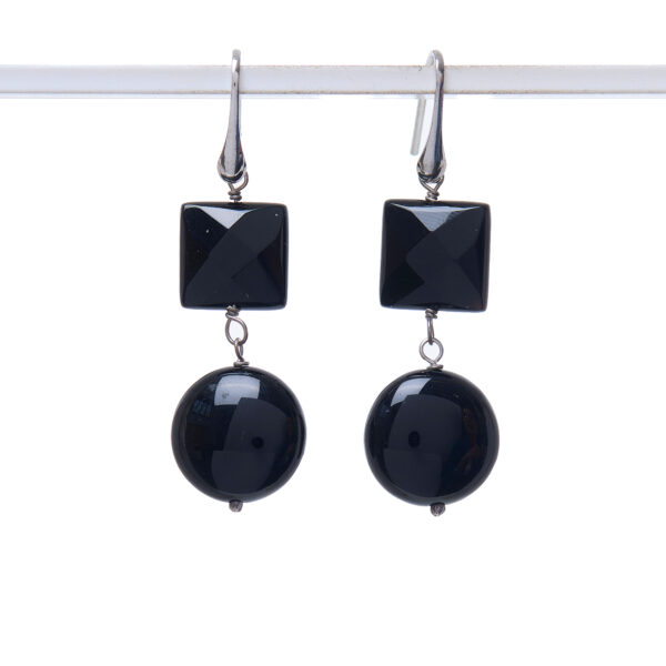 Orecchini in Agata Nera ed Argento