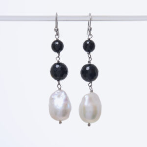 Orecchini in Perle ed Agata Nera