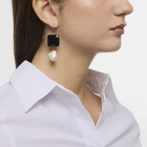 Orecchini in Agata Nera e Perle