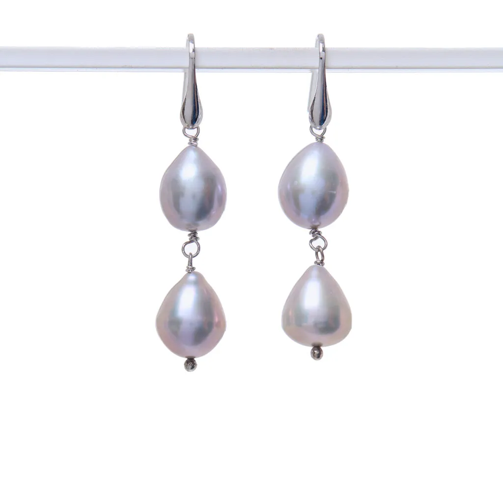Orecchini in Perle grigie ed Argento