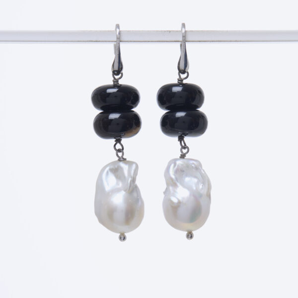 Orecchini con Perle ed Agata Nera