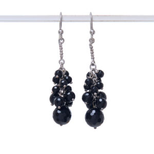 Orecchini in Agata Nera a grappolo ed Argento