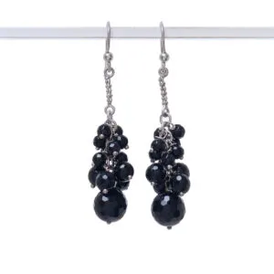 Orecchini in Agata Nera a grappolo ed Argento