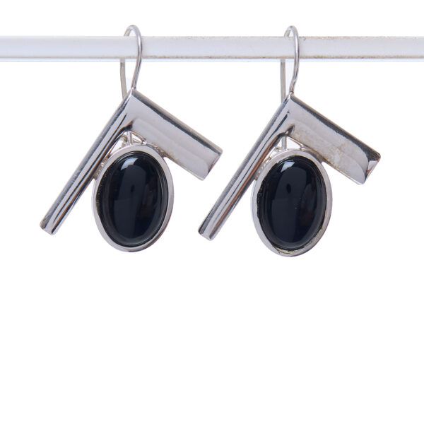 Orecchini in Agata Nera ed elementi in Argento