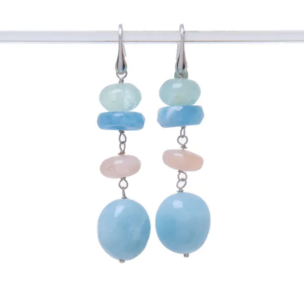 Boucles d'oreilles Morgane et Aigue-marine