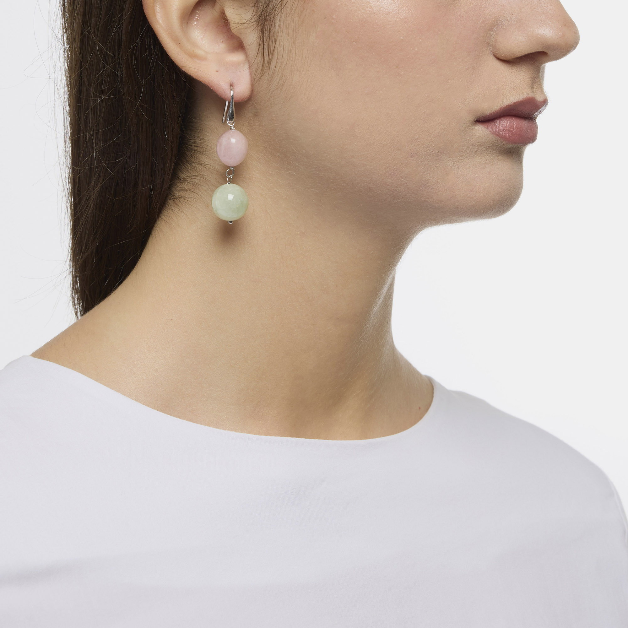 Morganiet en aquamarijn oorbellen Morganiet en aquamarijn oorbellen