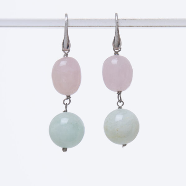 Orecchini in Morganite ed Acquamarina