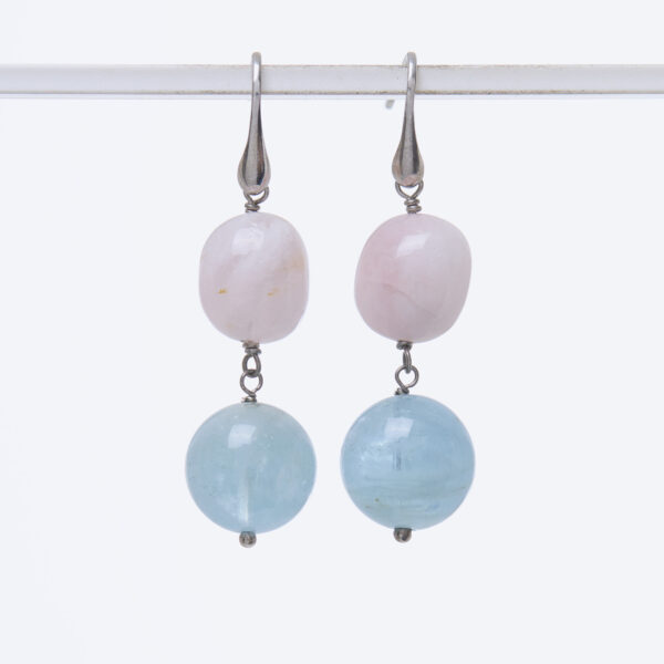 Orecchini in Morganite ed Acquamarina