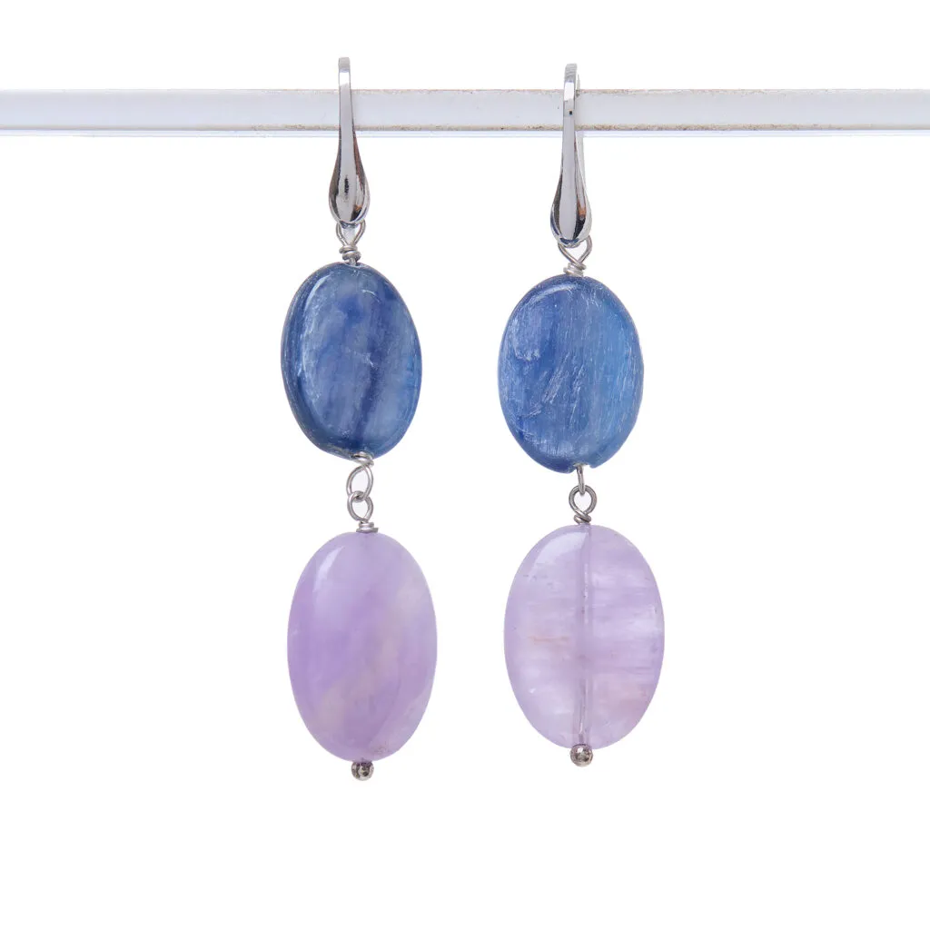 Orecchini in Cianite ed Ametista